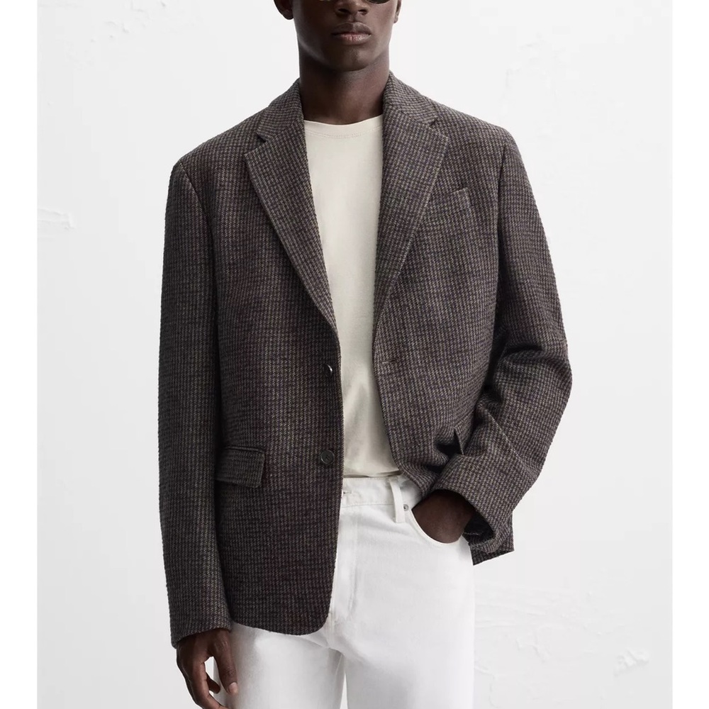 Zara Man NWT houndstooth blazer 4288/496